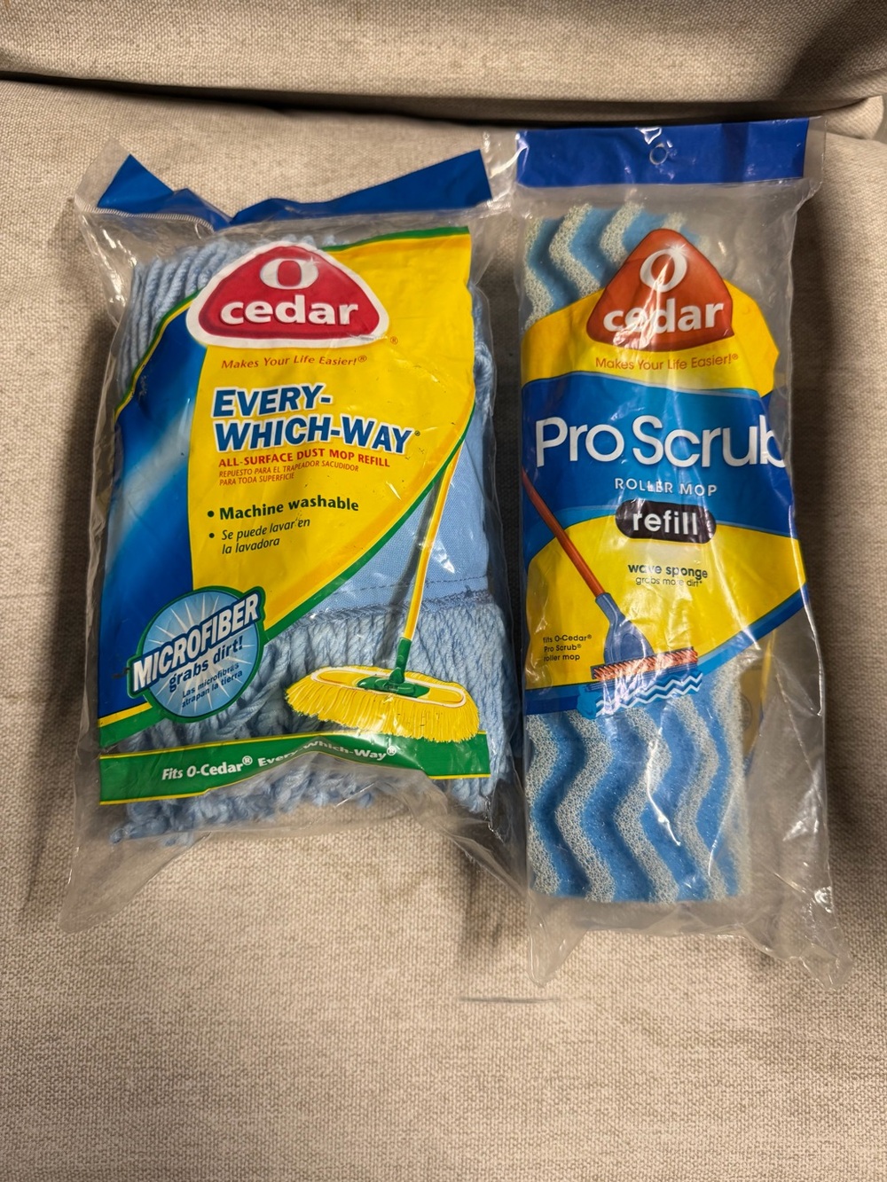 O-Cedar Pro Scrub & Every-Which-Way Mop Refills - Blue/Yellow